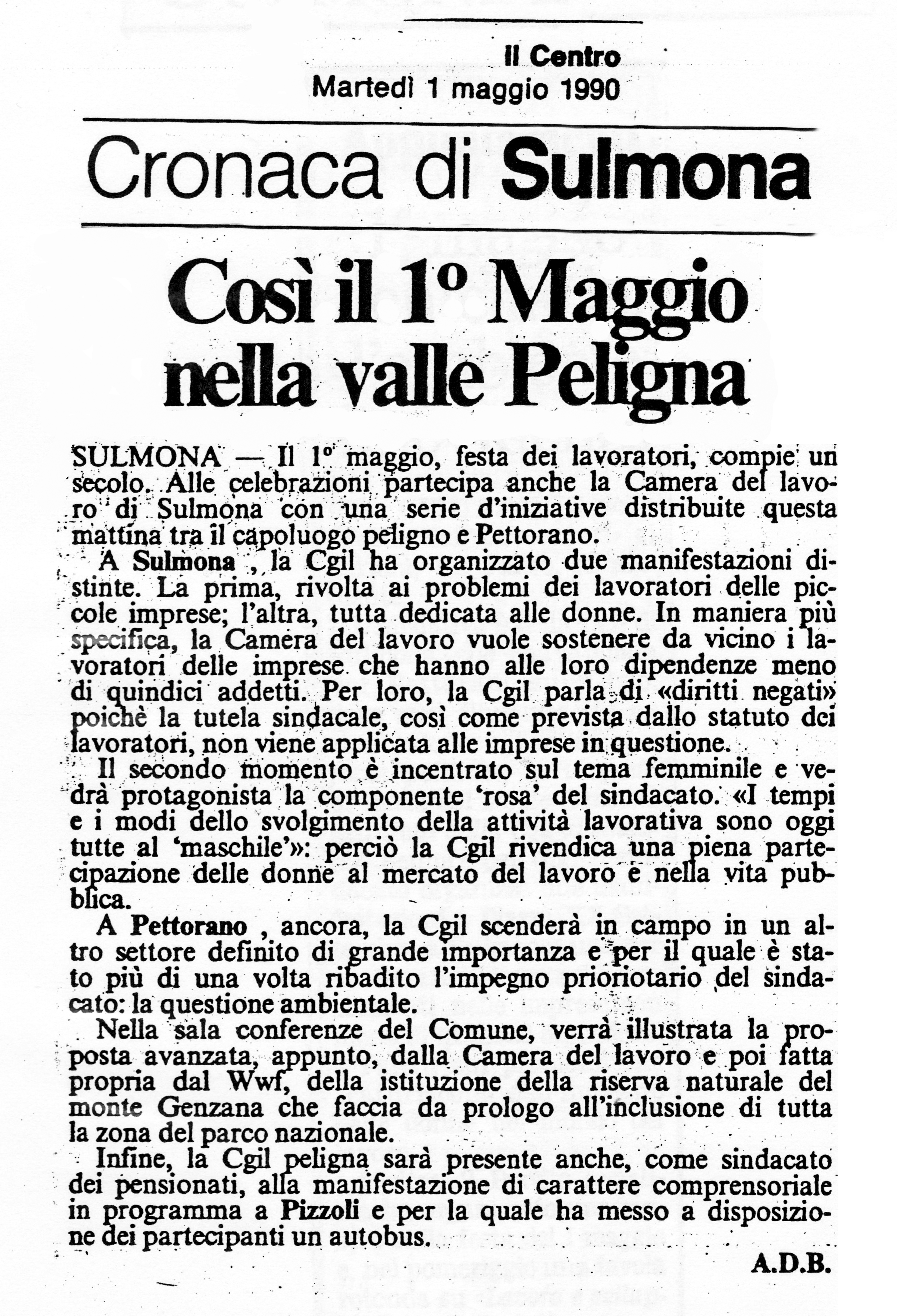 1990.05.01. Il centro. Manifestazioni primo maggio